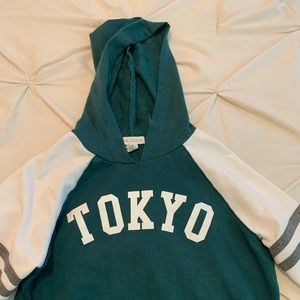 “Tokyo” graphic cropped hoodie